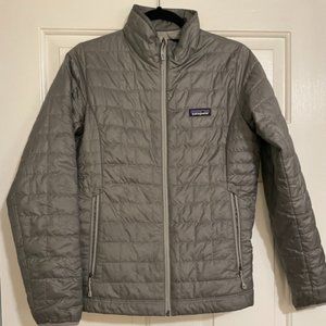 Grey Patagonia Puff Zip Up Jacket